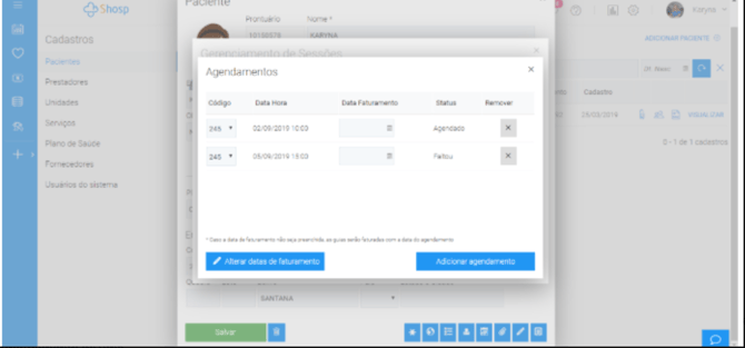 Como alterar as datas das Sessões para o faturamento -img 3