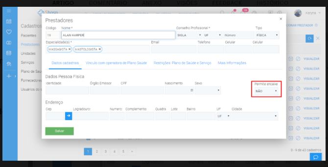 Como bloquear encaixes para prestador- img 1