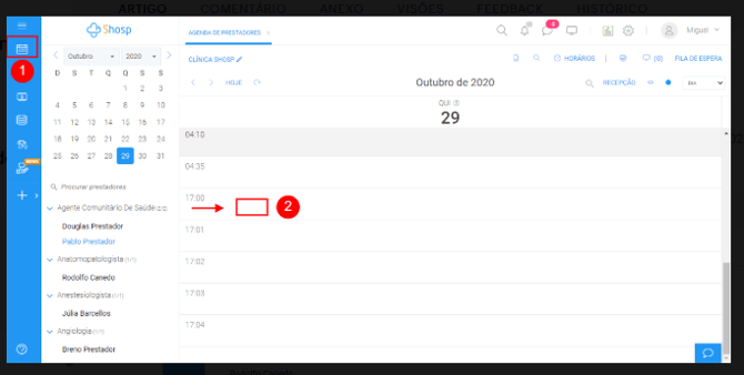 Como bloquear um horário livre para agendamento- img1
