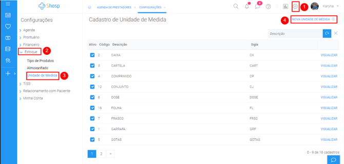 Como cadastrar as unidades de medidas- img 1