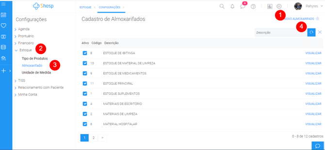 Como cadastrar os Almoxarifados- img 1