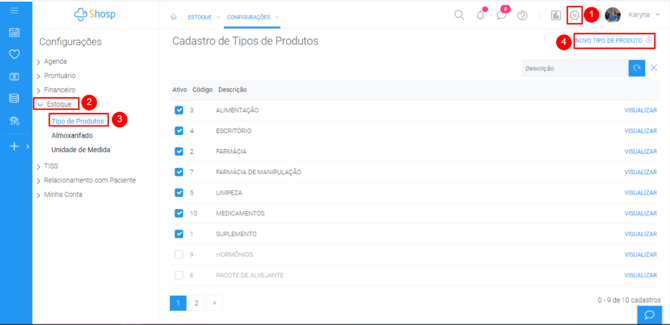 Como cadastrar os Tipos de Produto- img 1
