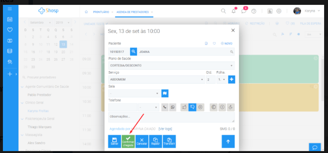 Como confirmar chegada do paciente-1