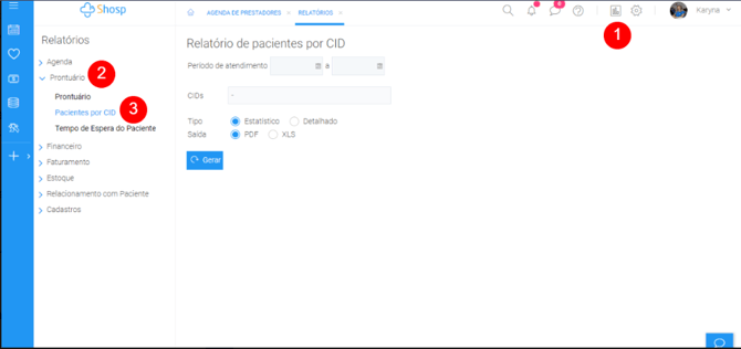 Como emitir relatório de paciente por CID- img 1