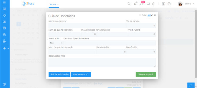 Como preencher e gerar a Guia de Honorários - img 3