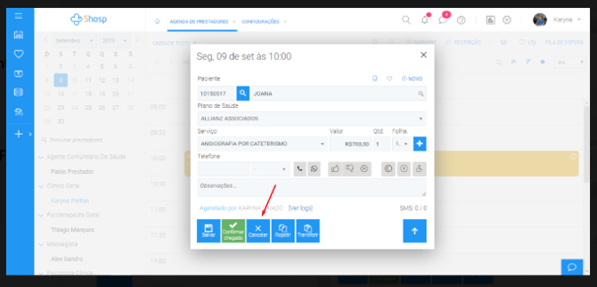 Como utilizar as Funções Desmarcar, Faltar e Cancelar -8