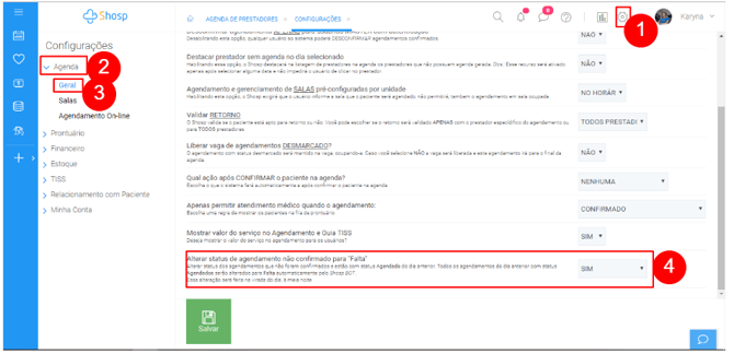 Imagem 1 - configurações