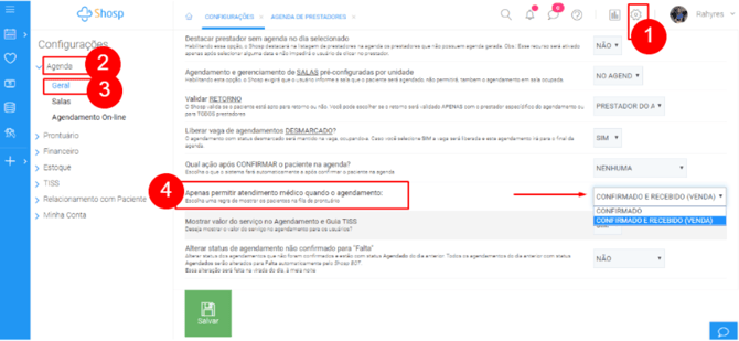 Imagem 1 - configurando atendimento