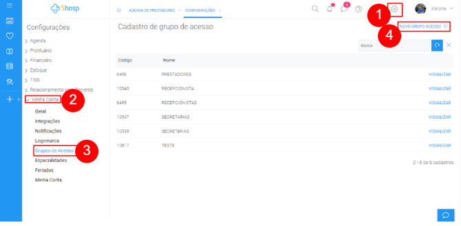 Imagem 1 - criando grupo de acesso