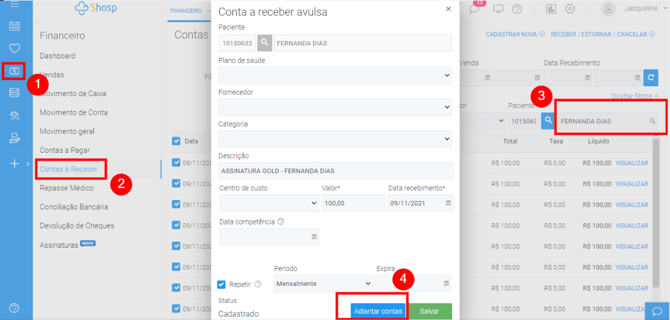 Imagem 10 - adiantar faturas