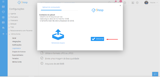 Imagem 2 - anexando arquivo