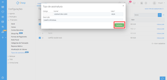 Imagem 2 - tipo de assinatura cadastrar