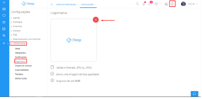 Imagem 3 - excluir logomarca