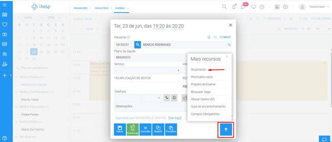 Orçamento- agendamento