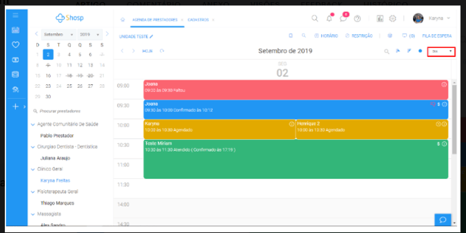 Visualizar agenda médica - IMG1